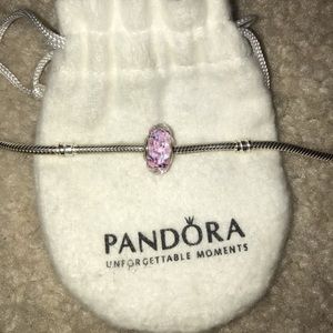 Pandora pink glass charm